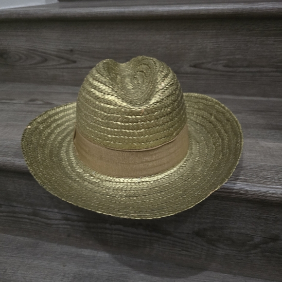 Morgan Taylor gold straw hat made in Italy - Picture 2 of 7